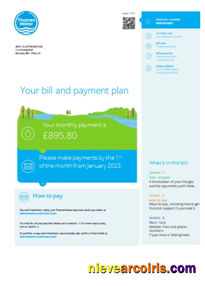 Thames Water utility business bill